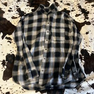 Black and white plaid button down